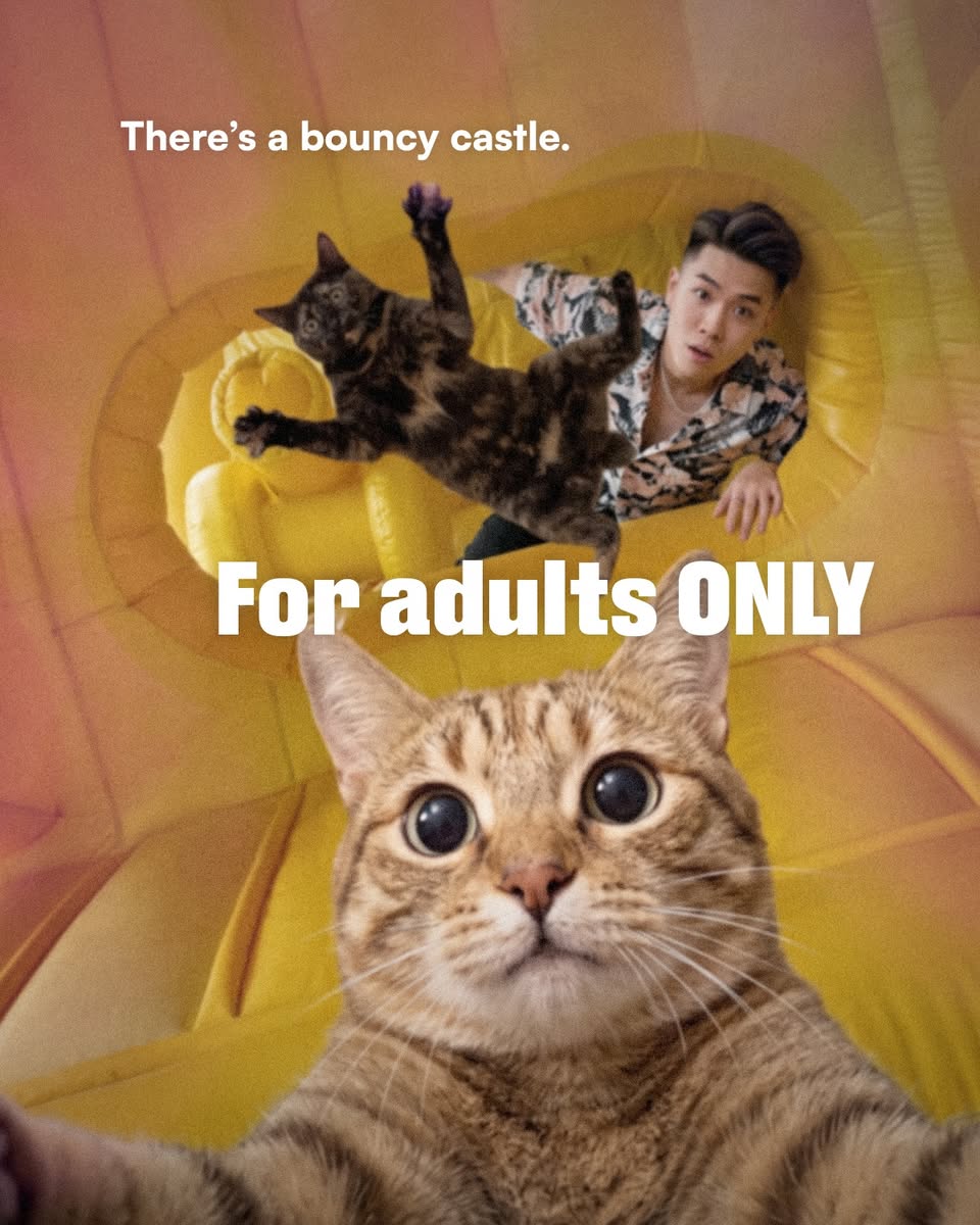Adults-only bouncy castle at The Great Bounce Party