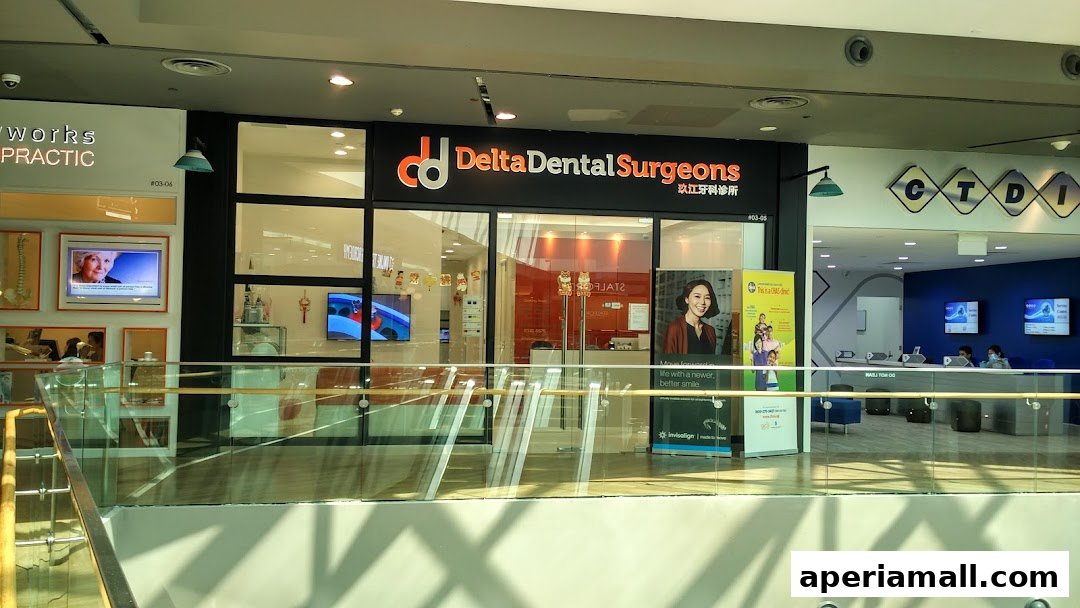 The storefront of Delta Dental Surgeons, a modern dental clinic with a clean interior visible through glass.