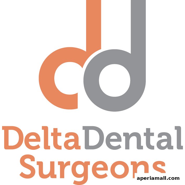 The Delta Dental Surgeons logo features stylized 'DD' initials and the company name.