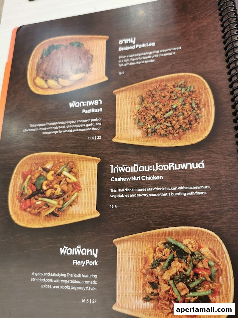 A menu page from Nana Original Thai Food featuring several popular Thai dishes with descriptions and prices.