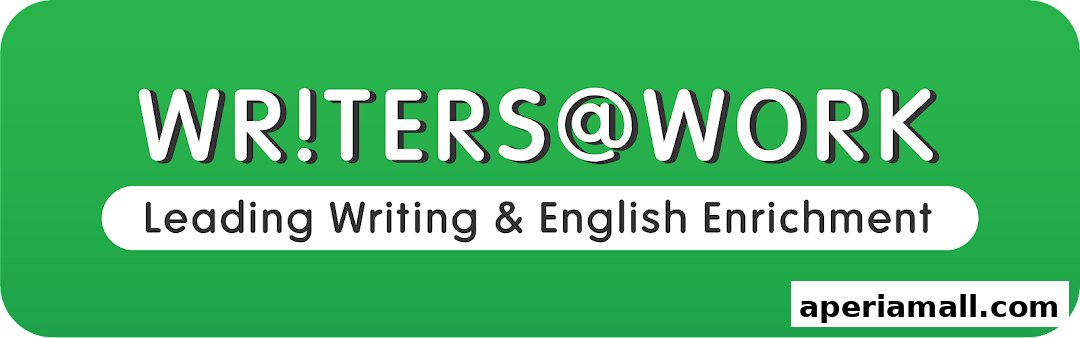 The logo for WRITERS@WORK, a writing and English enrichment center.