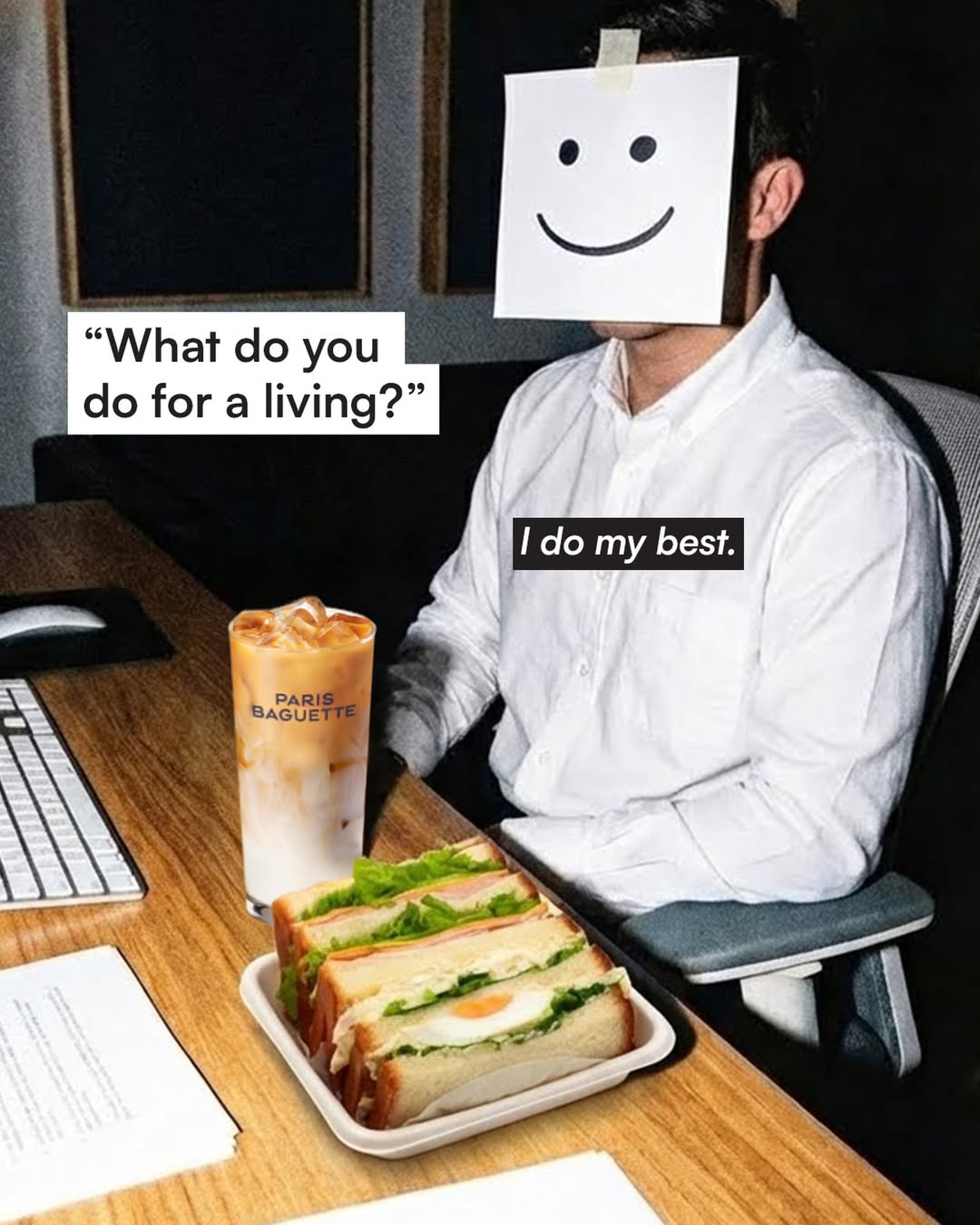 A selection of fresh pastries and coffee at Paris Baguette Cafe